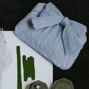 Loeffler Randall Rochelle Mini Bow Clutch bag in blue